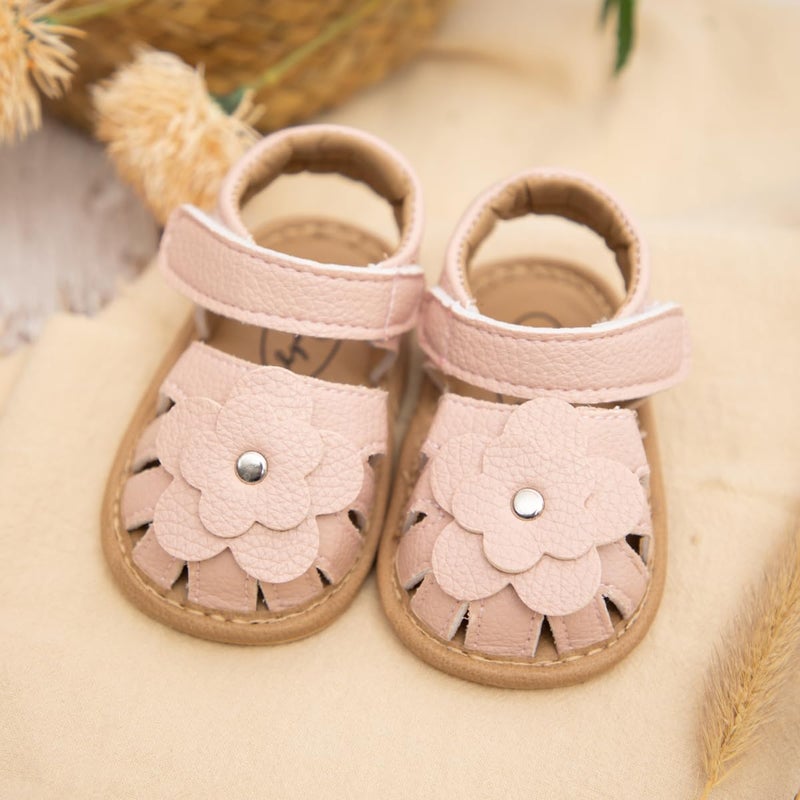 Babelvit Infant Baby Girl Boy Sandals Comfort Premium Summer Outdoor Casual Beach Shoes with Flower Bowknot Anti Slip Rubber Sole Newborn Toddler Prewalker First Walking Shoes - Image 3